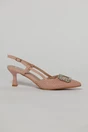Pantofi roz  cu finisaj impletit si accesoriu cu pietre stralucitoare, 2, dyfashion.ro
