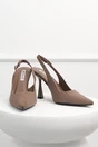 Pantofi taupe din piele ecologica intoarsa cu bareta, 4, dyfashion.ro