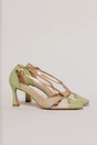 Pantofi verde menta cu barete incrucisate aurii, 1, dyfashion.ro