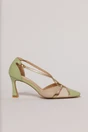 Pantofi verde menta cu barete incrucisate aurii, 2, dyfashion.ro