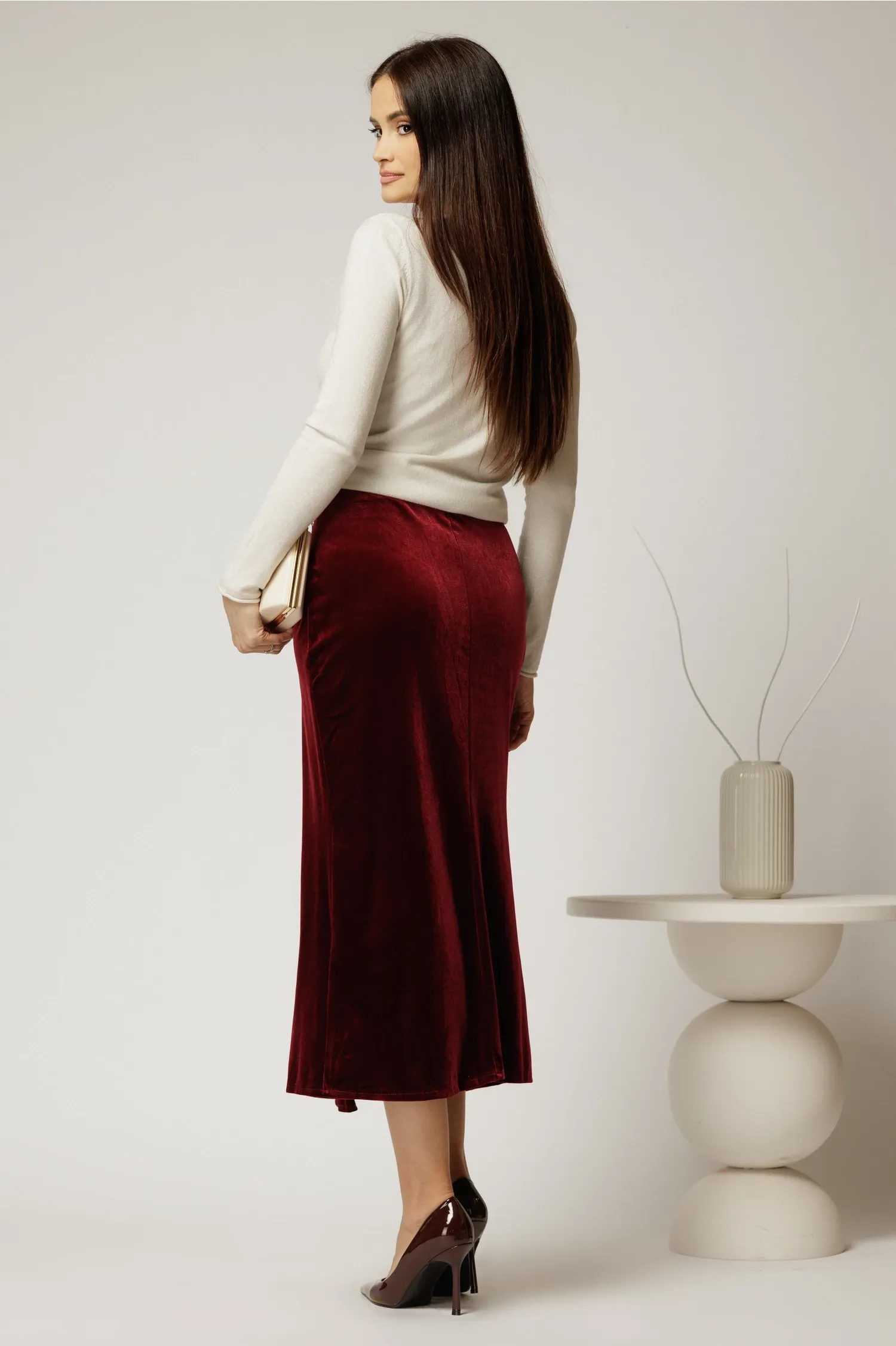 Bluza ivoar din tricot cu fir lurex si decolteu rotund 2