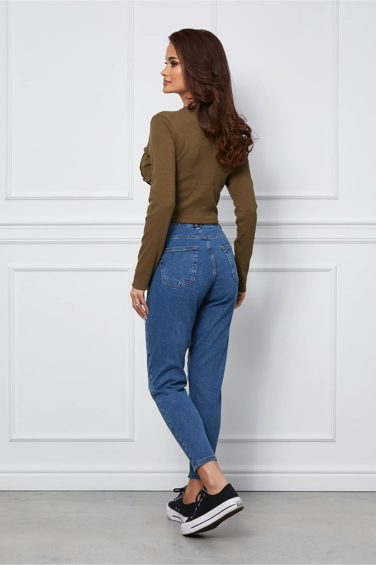 Bluza Lora scurta kaki cu model 5