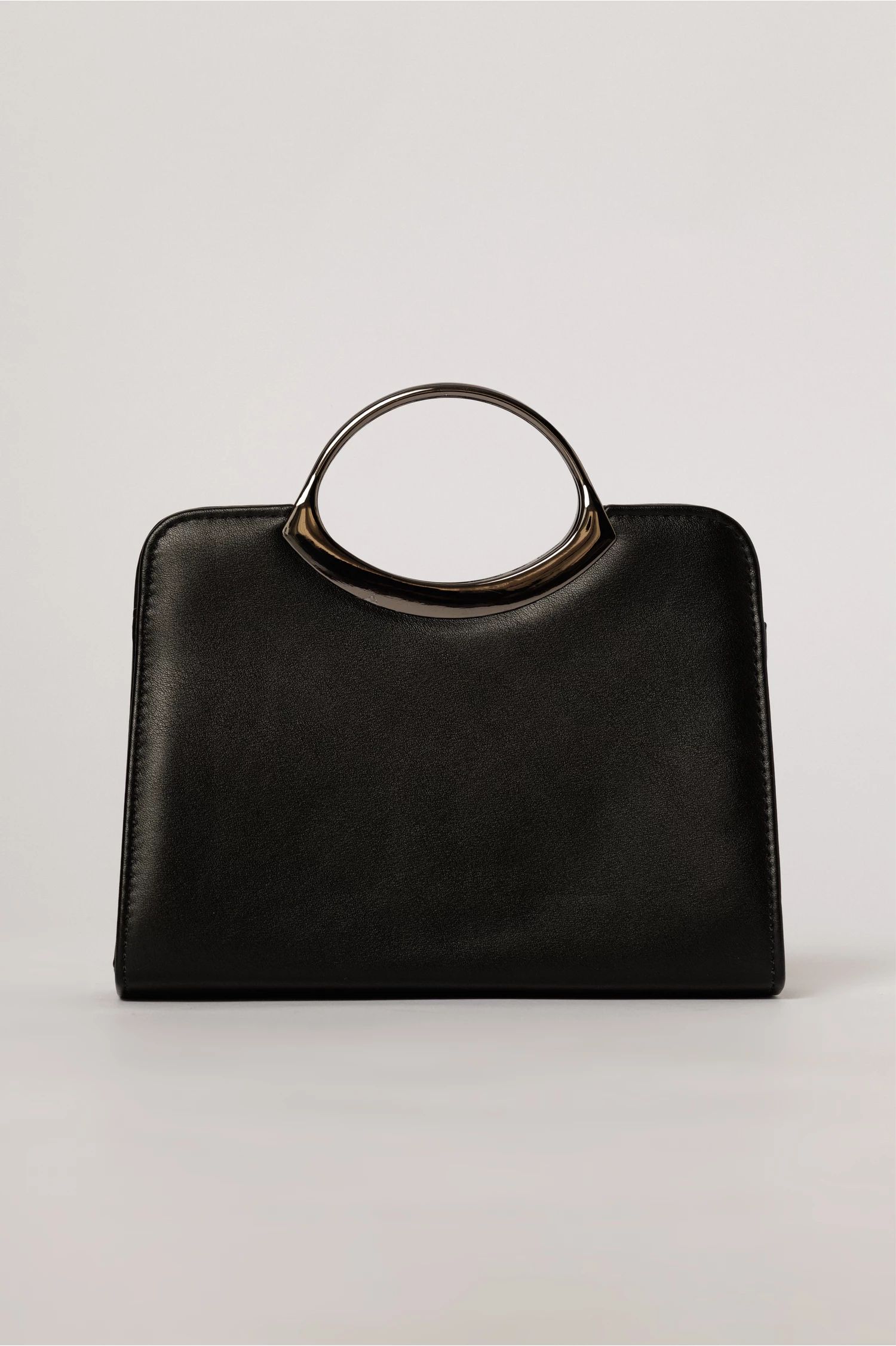 Clutch elegant negru din piele ecologica cu design modern