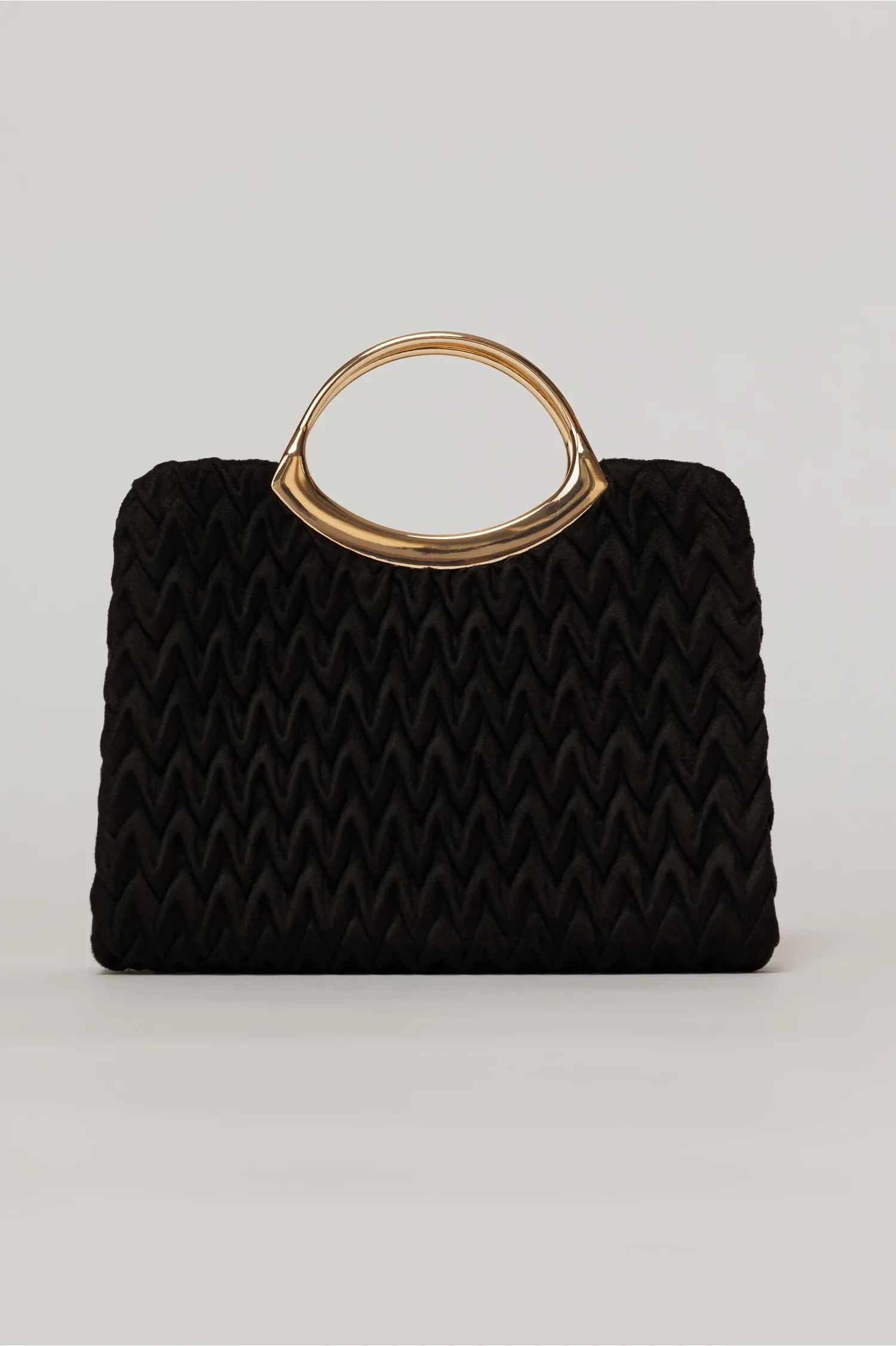 Clutch elegant negru din piele ecologica intoarsa cu design modern 1