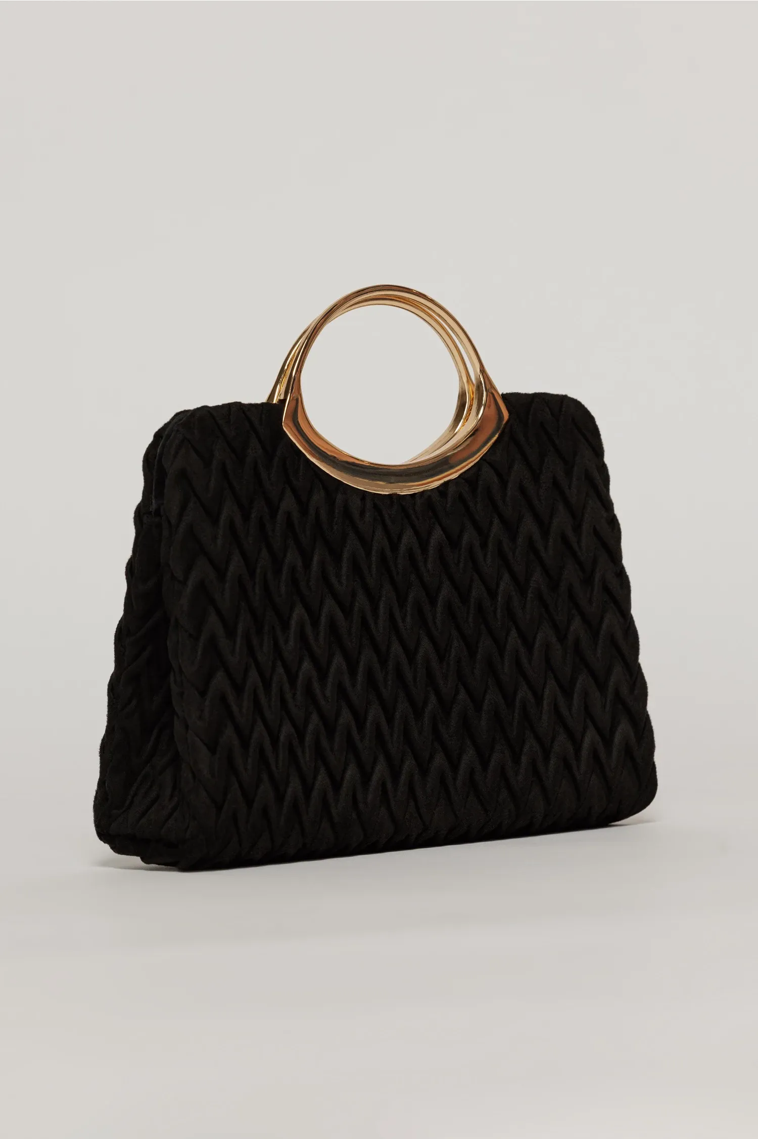 Clutch elegant negru din piele ecologica intoarsa cu design modern 2