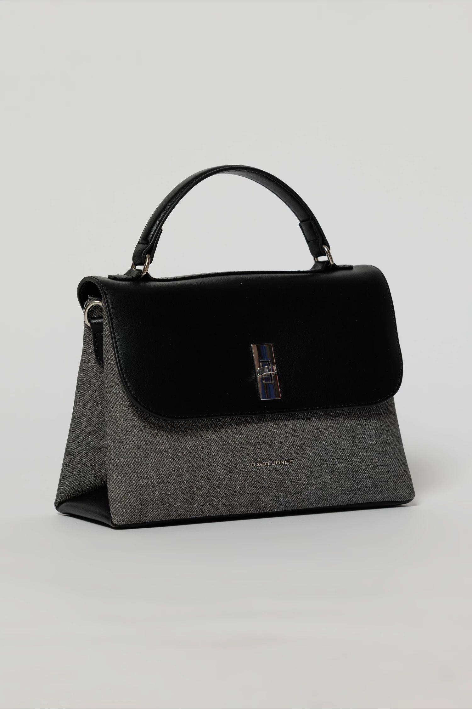 Geanta cu design modern in doua nuante de negru