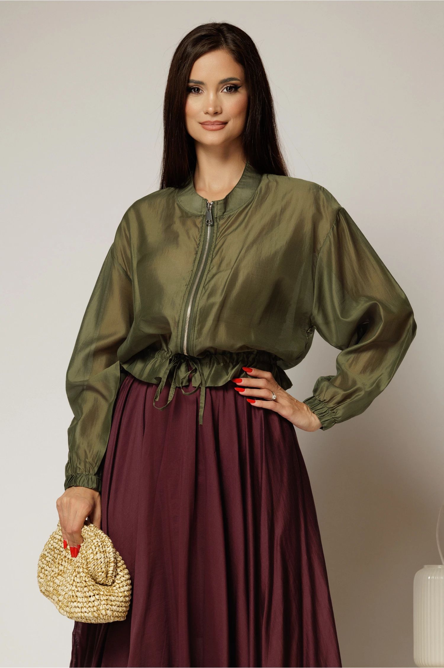 Jacheta kaki subtire tip bomber