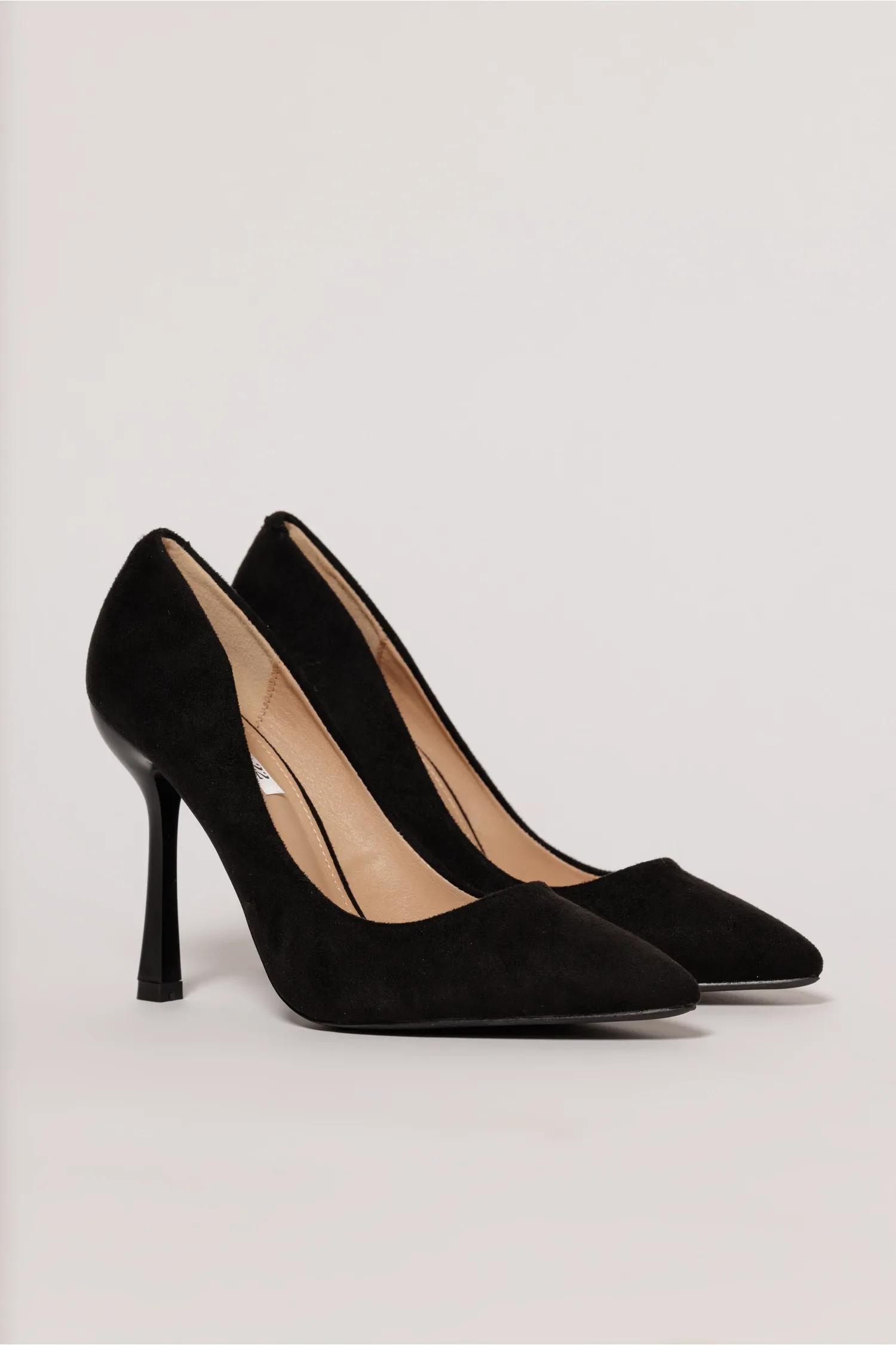 Pantofi eleganti negrii din piele intoarsa ecologica 1