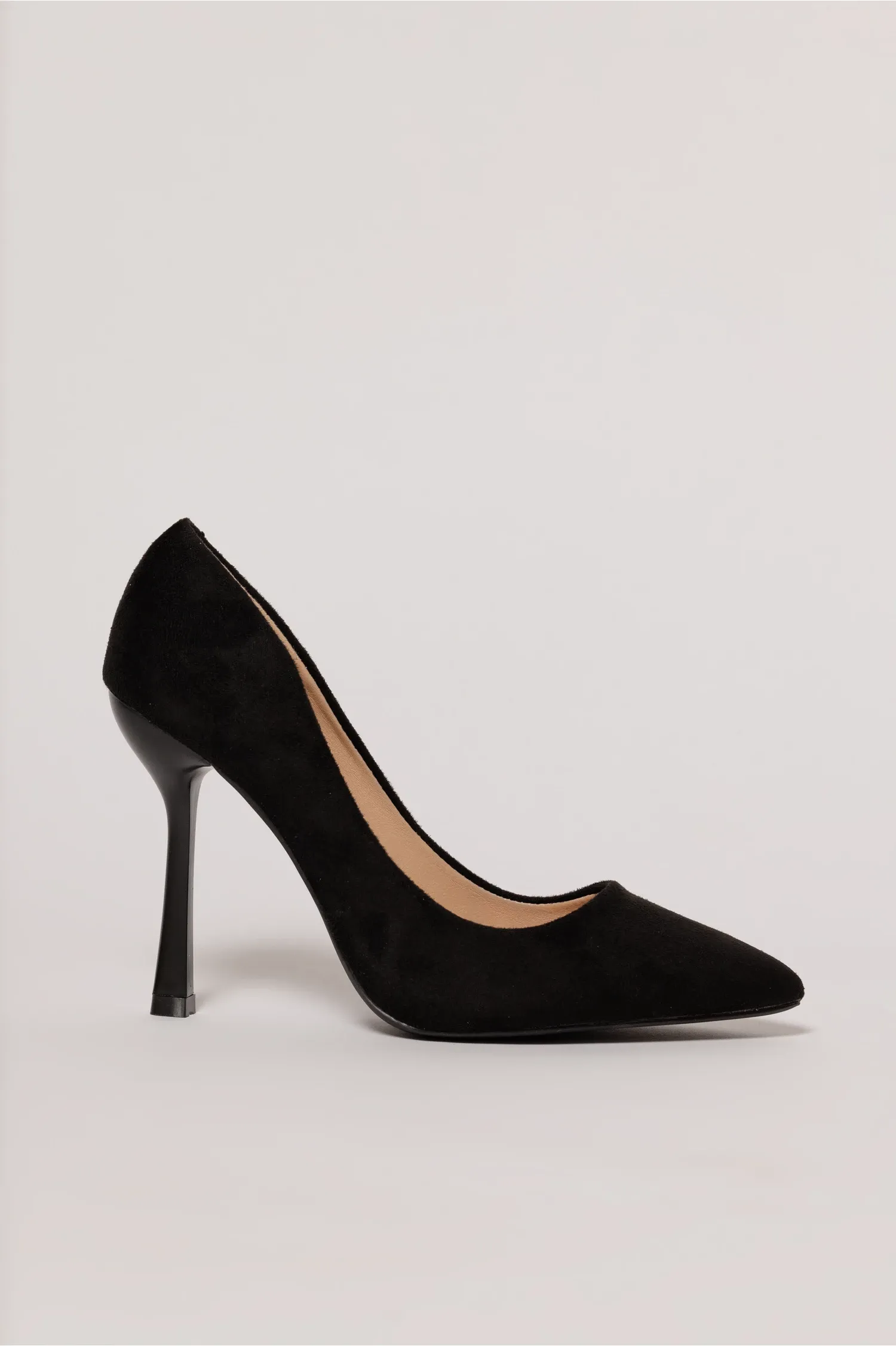 Pantofi eleganti negrii din piele intoarsa ecologica 2
