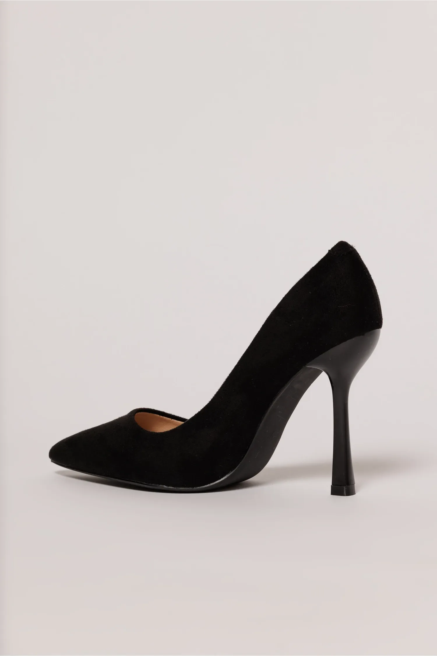 Pantofi eleganti negrii din piele intoarsa ecologica 3