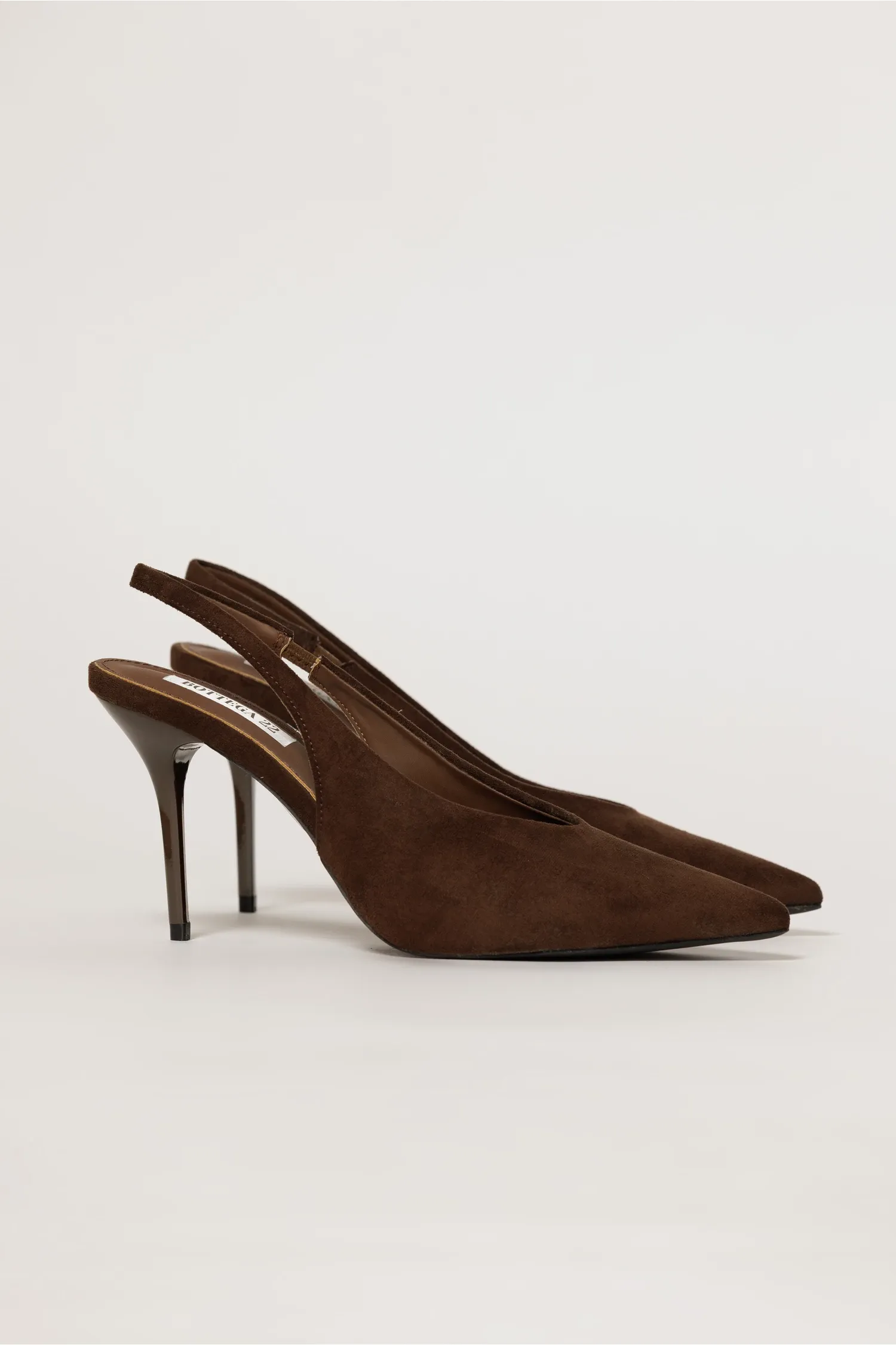Pantofi maro eleganti din piele intoarsa ecologica si toc stiletto 1