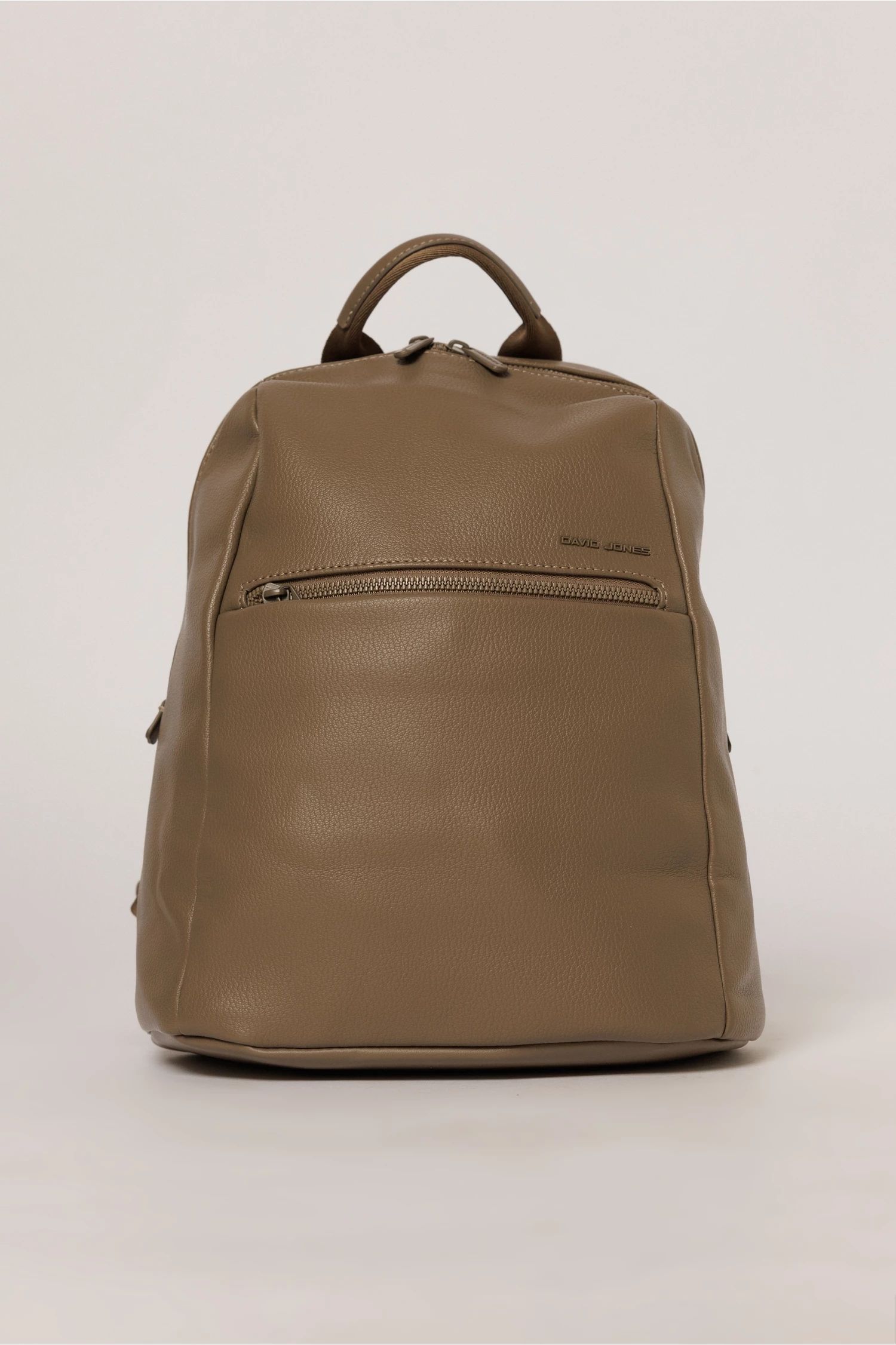 Rucsac casual gri cu buzunar frontal si aspect rafinat