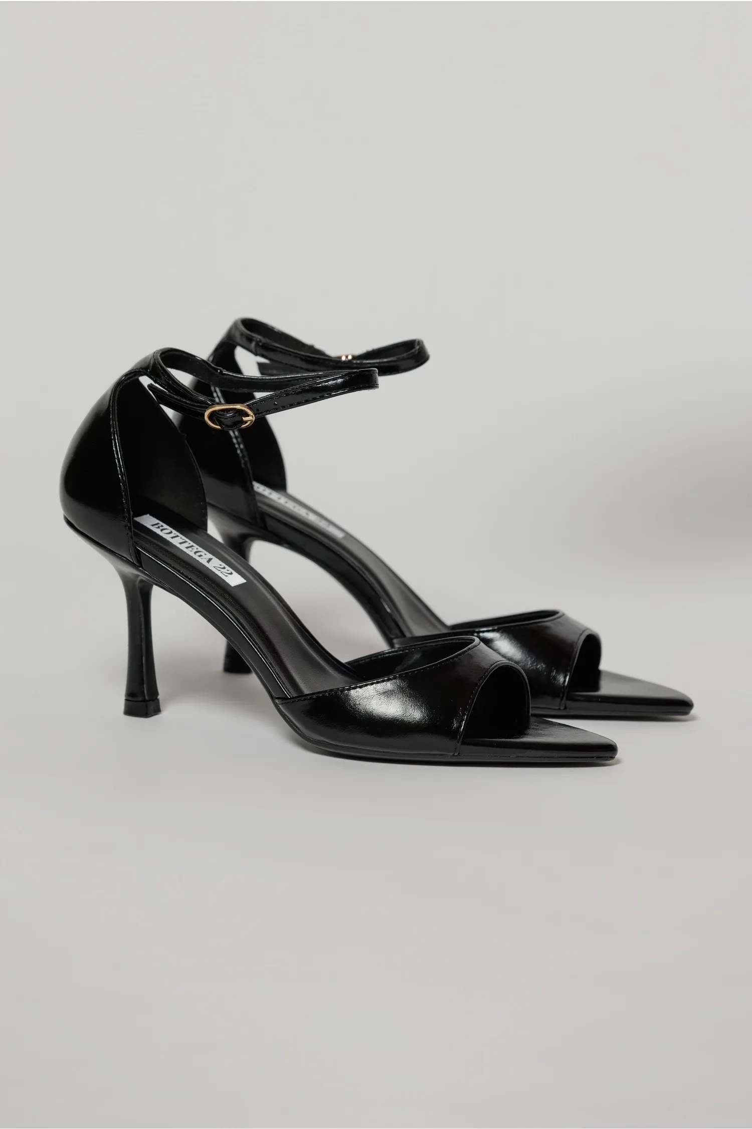 Sandale negre elegante din piele ecologica cu varf ascutit 1
