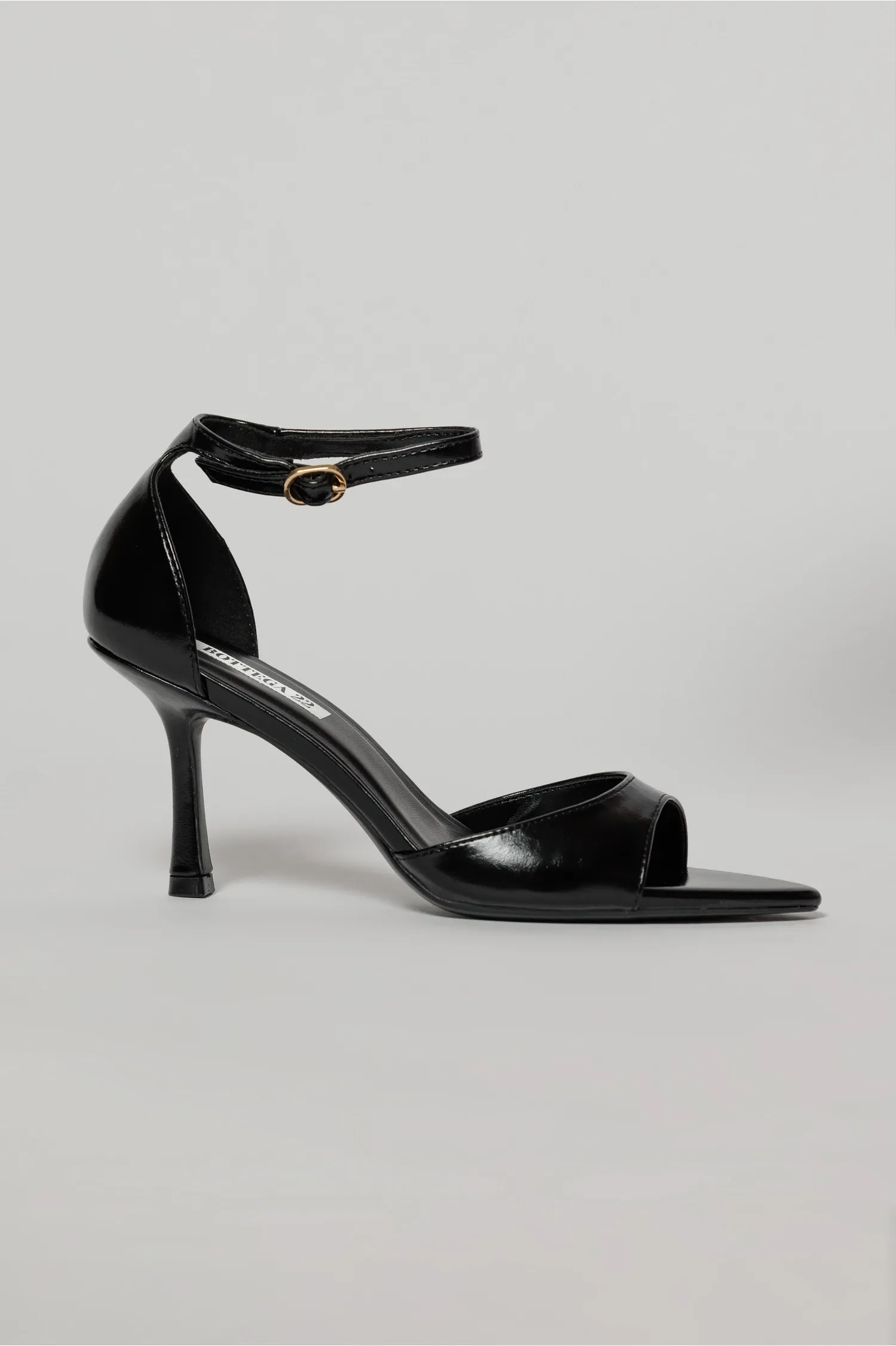 Sandale negre elegante din piele ecologica cu varf ascutit 2