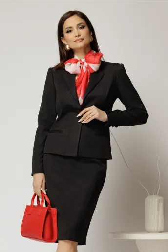 Compleu DY Fashion negru clasic din sacou si fusta office