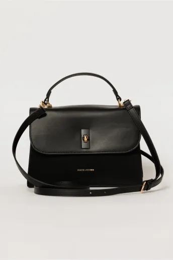 Geanta neagra cu design modern in doua nuante