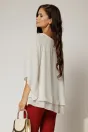 Bluza alba din voal cu volane suprapuse, 2, dyfashion.ro