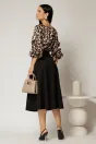 Bluza animal print din satin cu maneci bufante si decolteu rotund, 2, dyfashion.ro