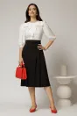 Bluza DY Fashion alba din poplin cu guler amplu, 3, dyfashion.ro