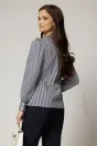 Camasa DY Fashion din poplin cu dungi bleumarin si nasturi asimetrici, 2, dyfashion.ro