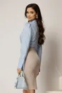 Camasa DY Fashion bleu din poplin cu manseta cu butoniera, 2, dyfashion.ro