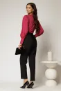 Camasa DY Fashion magenta din poplin cu croi cambrat si nasturi decorativi, 2, dyfashion.ro