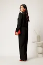 Camasa DY Fashion neagra din voal cu guler incretit, 3, dyfashion.ro