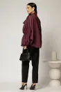 Camasa mov din tencel cu maneca ampla si guler tip esarfa, 2, dyfashion.ro