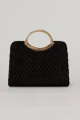 Clutch elegant negru din piele ecologica intoarsa cu design modern, 1, dyfashion.ro