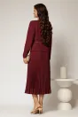 Compleu magenta format din fusta plisata si sacou cu lantisor decorativ, 2, dyfashion.ro