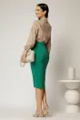 Fusta midi verde office cu nasturi pe talie, 2, dyfashion.ro