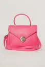 Geanta fucsia design structurat si inchidere metalica, 1, dyfashion.ro