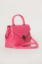 Geanta fucsia design structurat si inchidere metalica, 2, dyfashion.ro