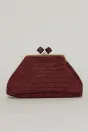 Geanta plic burgundy cu inchidere metalica aurie si imprimeu crocodil, 1, dyfashion.ro
