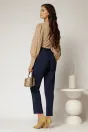 Pantaloni bleumarin cu croi conic si cusaturi, 2, dyfashion.ro
