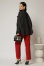 Pantaloni bordo conici cu nasturi decorativi pe talie, 2, dyfashion.ro