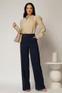 Pantaloni dama bleumarin cu croi drept si inchidere cu doi nasturi, 3, dyfashion.ro