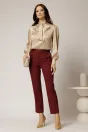 Pantaloni DY Fashion bordo conici din stofa cu nasturi imbracati, 3, dyfashion.ro