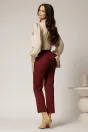 Pantaloni DY Fashion bordo conici din stofa cu nasturi imbracati, 2, dyfashion.ro