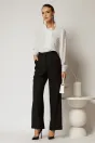 Pantaloni DY Fashion negri cu croi larg si pliuri din talie, 1, dyfashion.ro