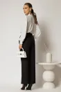 Pantaloni DY Fashion negri cu croi larg si pliuri din talie, 2, dyfashion.ro