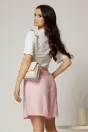 Pantaloni scurti roz din tencel cu cordon in talie, 2, dyfashion.ro