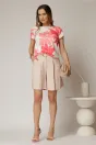 Pantaloni scurti roze din tencel cu cordon in talie, 3, dyfashion.ro