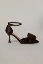 Pantofi eleganti maro din material satinat cu funda maxi stralucitoare, 2, dyfashion.ro