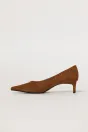 Pantofi maro eleganti din piele intoarsa ecologica cu toc jos, 2, dyfashion.ro