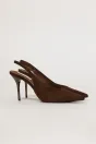 Pantofi maro eleganti din piele intoarsa ecologica si toc stiletto, 1, dyfashion.ro