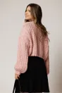 Pulover scurt roz tricotat lejer, 2, dyfashion.ro