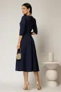 Rochie DY Fashion bleumarin clos cu lantisor si esarfa, 2, dyfashion.ro