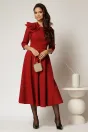 Rochie DY Fashion bordo clos cu trandafir la umar si cordon detasabil, 3, dyfashion.ro