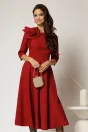 Rochie DY Fashion bordo clos cu trandafir la umar si cordon detasabil, 1, dyfashion.ro